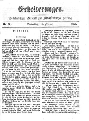 Erheiterungen (Aschaffenburger Zeitung) Donnerstag 16. Februar 1871