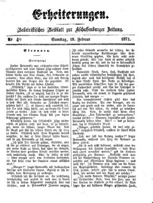 Erheiterungen (Aschaffenburger Zeitung) Samstag 18. Februar 1871