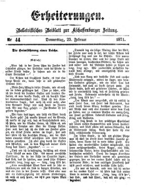 Erheiterungen (Aschaffenburger Zeitung) Donnerstag 23. Februar 1871