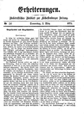 Erheiterungen (Aschaffenburger Zeitung) Donnerstag 2. März 1871