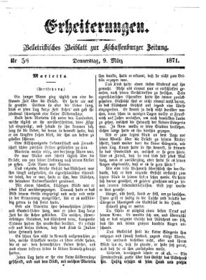 Erheiterungen (Aschaffenburger Zeitung) Donnerstag 9. März 1871