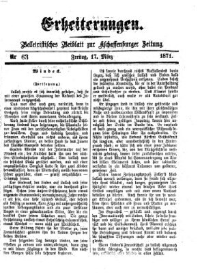 Erheiterungen (Aschaffenburger Zeitung) Freitag 17. März 1871