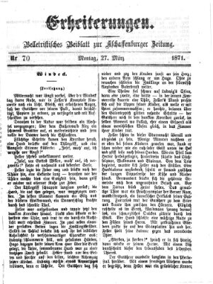 Erheiterungen (Aschaffenburger Zeitung) Montag 27. März 1871