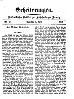 Erheiterungen (Aschaffenburger Zeitung) Samstag 1. April 1871