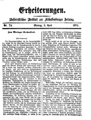 Erheiterungen (Aschaffenburger Zeitung) Montag 3. April 1871