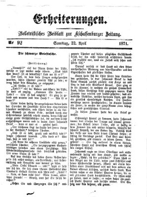 Erheiterungen (Aschaffenburger Zeitung) Samstag 22. April 1871