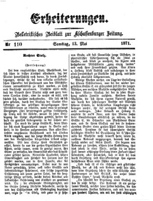 Erheiterungen (Aschaffenburger Zeitung) Samstag 13. Mai 1871