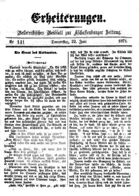 Erheiterungen (Aschaffenburger Zeitung) Donnerstag 22. Juni 1871