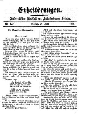 Erheiterungen (Aschaffenburger Zeitung) Montag 26. Juni 1871