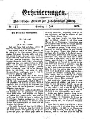 Erheiterungen (Aschaffenburger Zeitung) Samstag 1. Juli 1871