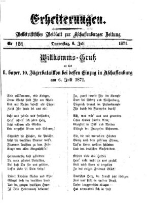 Erheiterungen (Aschaffenburger Zeitung) Donnerstag 6. Juli 1871