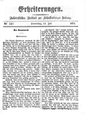 Erheiterungen (Aschaffenburger Zeitung) Donnerstag 13. Juli 1871