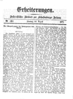 Erheiterungen (Aschaffenburger Zeitung) Montag 14. August 1871