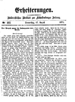 Erheiterungen (Aschaffenburger Zeitung) Donnerstag 17. August 1871