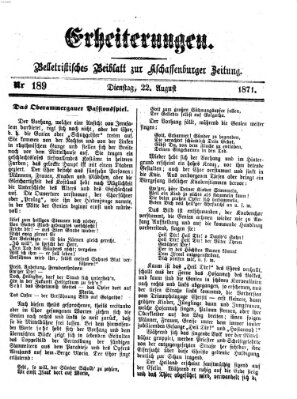 Erheiterungen (Aschaffenburger Zeitung) Dienstag 22. August 1871