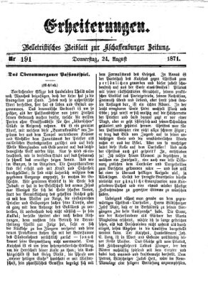 Erheiterungen (Aschaffenburger Zeitung) Donnerstag 24. August 1871