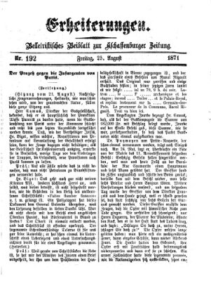 Erheiterungen (Aschaffenburger Zeitung) Freitag 25. August 1871