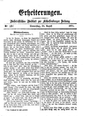 Erheiterungen (Aschaffenburger Zeitung) Donnerstag 31. August 1871