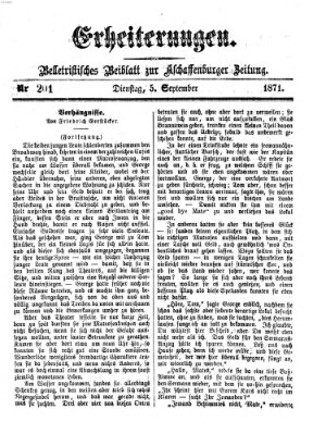 Erheiterungen (Aschaffenburger Zeitung) Dienstag 5. September 1871