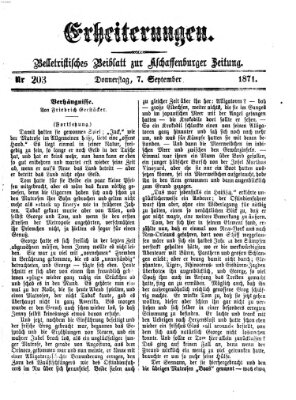 Erheiterungen (Aschaffenburger Zeitung) Donnerstag 7. September 1871