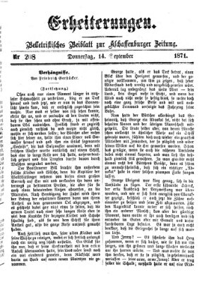 Erheiterungen (Aschaffenburger Zeitung) Donnerstag 14. September 1871