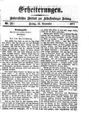 Erheiterungen (Aschaffenburger Zeitung) Freitag 15. September 1871