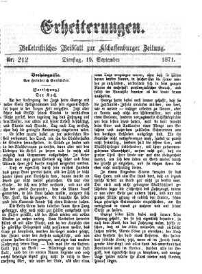 Erheiterungen (Aschaffenburger Zeitung) Dienstag 19. September 1871