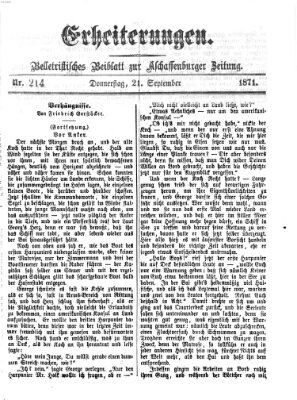 Erheiterungen (Aschaffenburger Zeitung) Donnerstag 21. September 1871