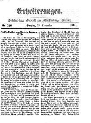 Erheiterungen (Aschaffenburger Zeitung) Samstag 23. September 1871