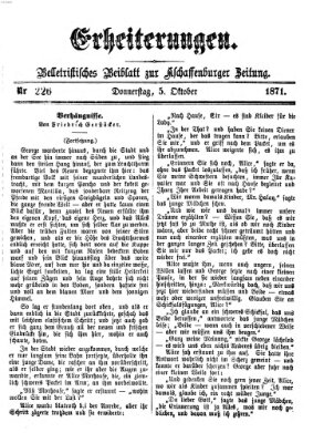 Erheiterungen (Aschaffenburger Zeitung) Donnerstag 5. Oktober 1871