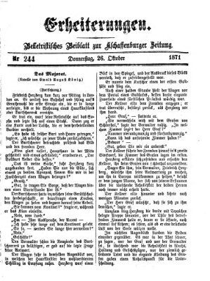 Erheiterungen (Aschaffenburger Zeitung) Donnerstag 26. Oktober 1871