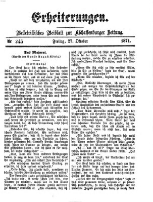 Erheiterungen (Aschaffenburger Zeitung) Freitag 27. Oktober 1871