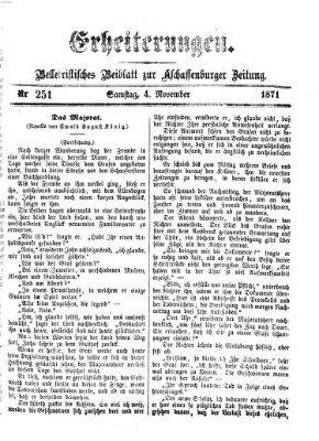 Erheiterungen (Aschaffenburger Zeitung) Samstag 4. November 1871