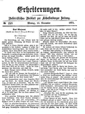 Erheiterungen (Aschaffenburger Zeitung) Montag 13. November 1871