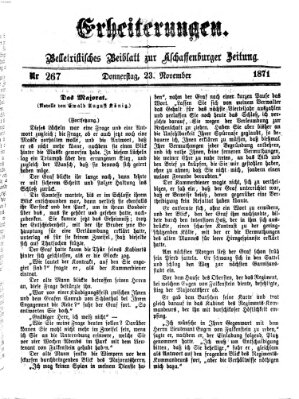 Erheiterungen (Aschaffenburger Zeitung) Donnerstag 23. November 1871