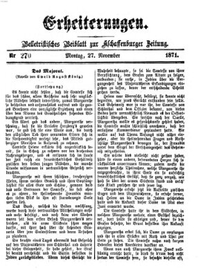 Erheiterungen (Aschaffenburger Zeitung) Montag 27. November 1871