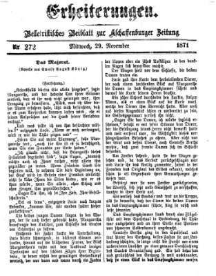 Erheiterungen (Aschaffenburger Zeitung) Mittwoch 29. November 1871