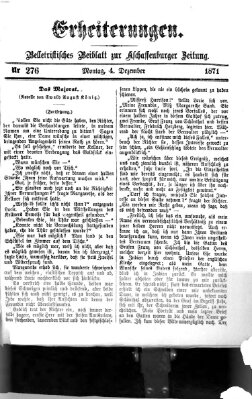 Erheiterungen (Aschaffenburger Zeitung) Montag 4. Dezember 1871