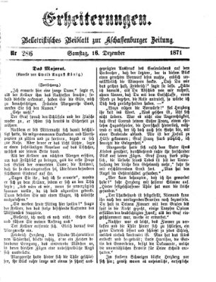 Erheiterungen (Aschaffenburger Zeitung) Samstag 16. Dezember 1871