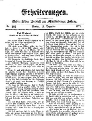 Erheiterungen (Aschaffenburger Zeitung) Montag 18. Dezember 1871