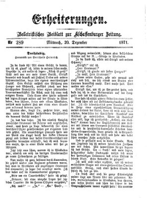 Erheiterungen (Aschaffenburger Zeitung) Mittwoch 20. Dezember 1871