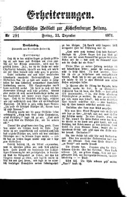 Erheiterungen (Aschaffenburger Zeitung) Freitag 22. Dezember 1871