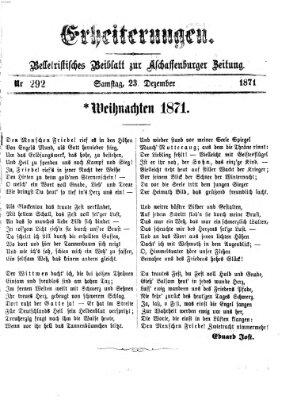 Erheiterungen (Aschaffenburger Zeitung) Samstag 23. Dezember 1871