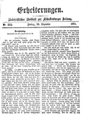 Erheiterungen (Aschaffenburger Zeitung) Freitag 29. Dezember 1871