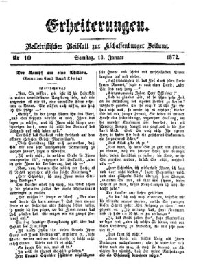 Erheiterungen (Aschaffenburger Zeitung) Samstag 13. Januar 1872