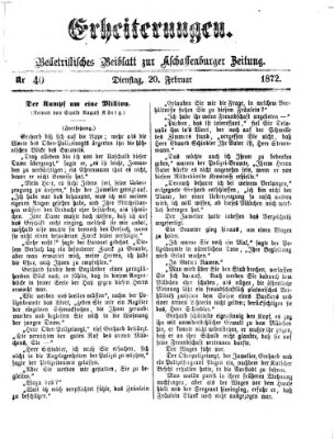 Erheiterungen (Aschaffenburger Zeitung) Dienstag 20. Februar 1872