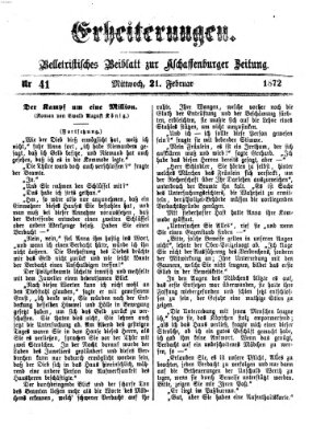 Erheiterungen (Aschaffenburger Zeitung) Mittwoch 21. Februar 1872