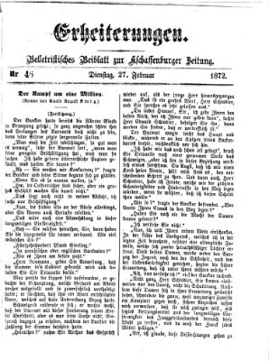 Erheiterungen (Aschaffenburger Zeitung) Dienstag 27. Februar 1872