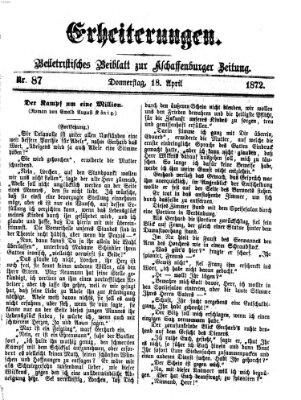 Erheiterungen (Aschaffenburger Zeitung) Donnerstag 18. April 1872