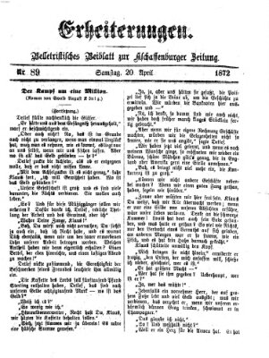 Erheiterungen (Aschaffenburger Zeitung) Samstag 20. April 1872